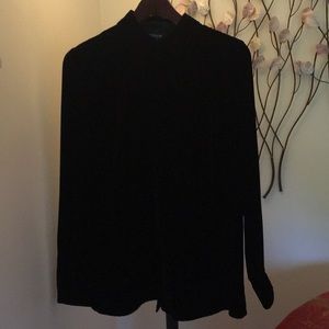 Ann Taylor velvet blouse in deep black